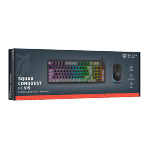 KIT 2 EN 1 USB BALAM RUSH SQUAD CONQUEST KG515 NEGRO TECLADO 85% + MOUSE 7200DPI RGB